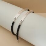 PULSERA PLACA GRABADA HILO TRENZADO