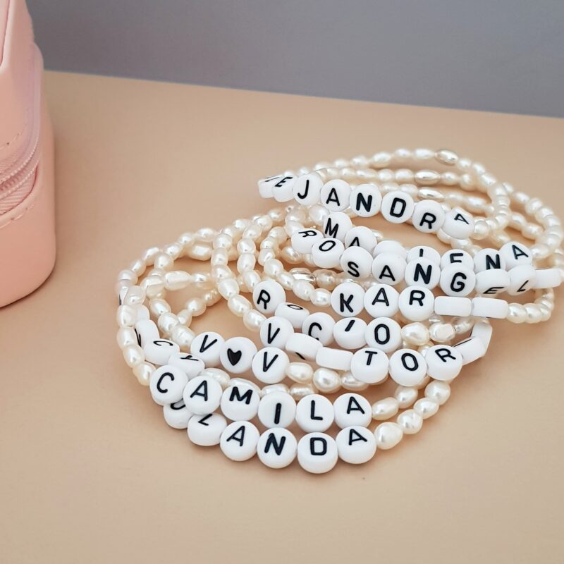 PULSERAS PERLAS PERSONALIZADA