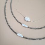 CHOKER HEMATITA PERLA